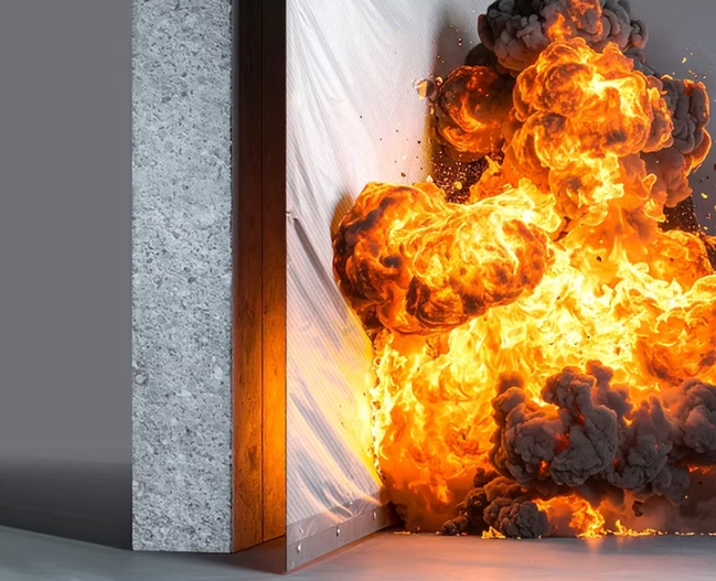 Blast Mitigation Fabric with Explosion Blast Mitigation Fabric with Explosion